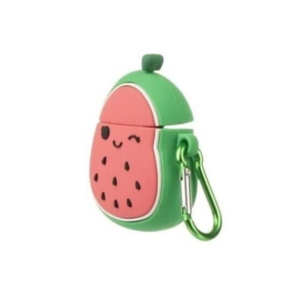Squishmallows Watermelon Airpod Case Molded Silicon Cover Includes Carabiner NIP - Picture 3 of 4